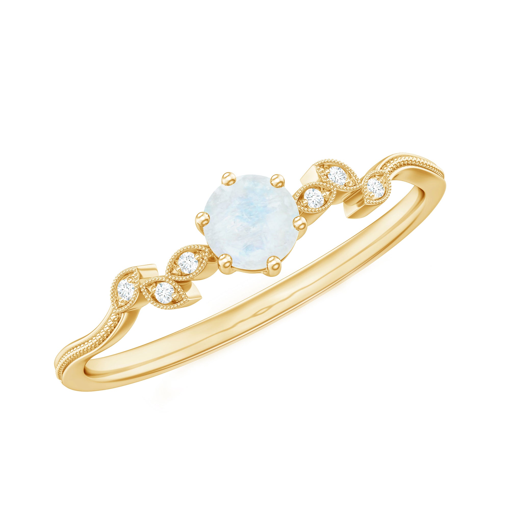 Rosec Jewels-Nature Inspired Moonstone Diamond Promise Ring for Women