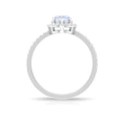 Rosec Jewels-Oval Moonstone Engagement Ring with Diamond Halo