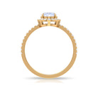 Rosec Jewels-Oval Moonstone Engagement Ring with Diamond Halo