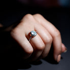 Certified Real 6X8mm Ethiopian Opal Oval Engagement Ring with Diamond Halo AAA - Rosec Jewels