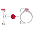 Lab Grown Ruby Simple Solitaire Engagement Ring with Diamond Lab Created Ruby - ( AAAA ) - Quality - Rosec Jewels