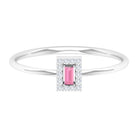 Rosec Jewels-Natural Pink Tourmaline Dainty Promise Ring with Diamond Accent