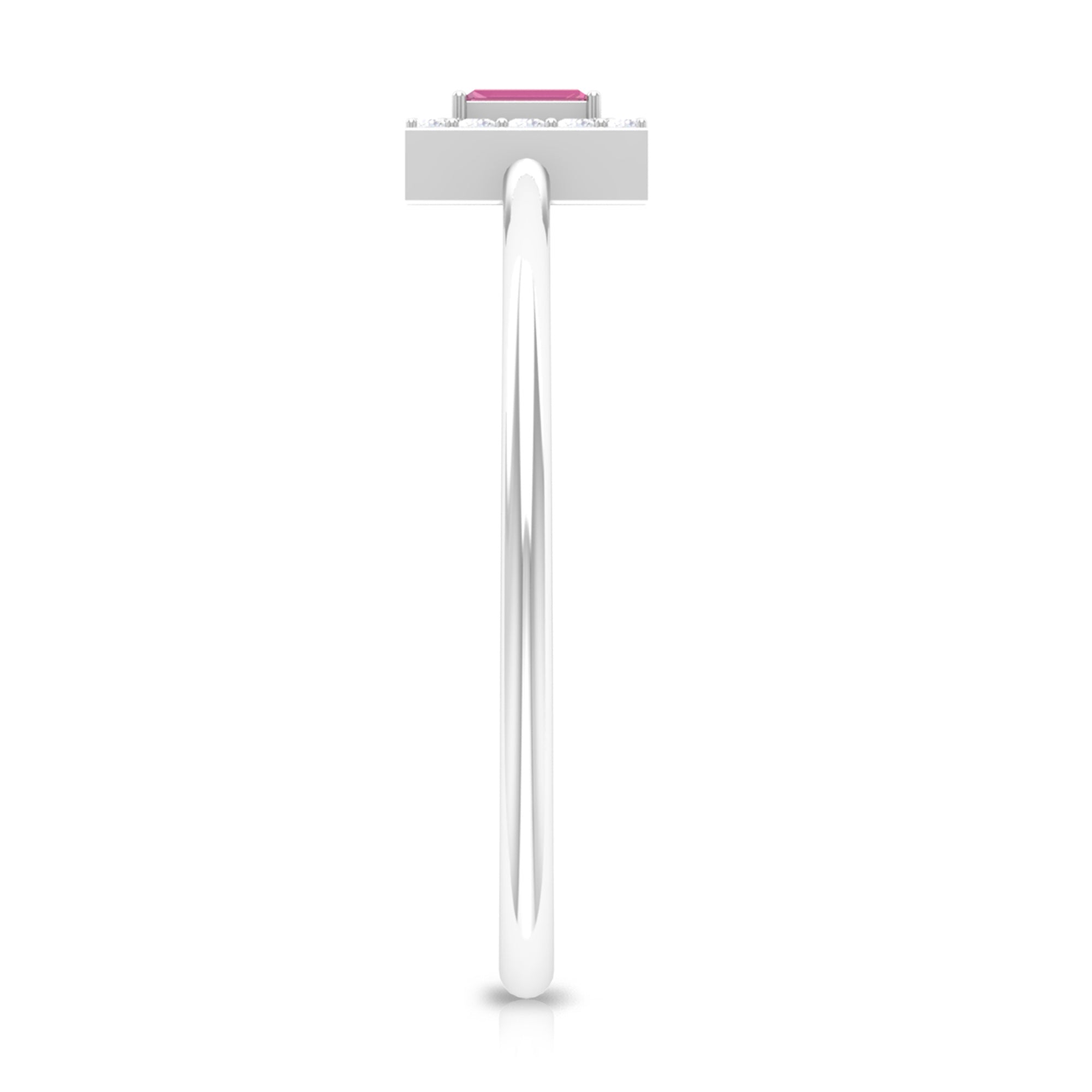 Rosec Jewels-Natural Pink Tourmaline Dainty Promise Ring with Diamond Accent