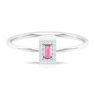 Rosec Jewels-Natural Pink Tourmaline Dainty Promise Ring with Diamond Accent