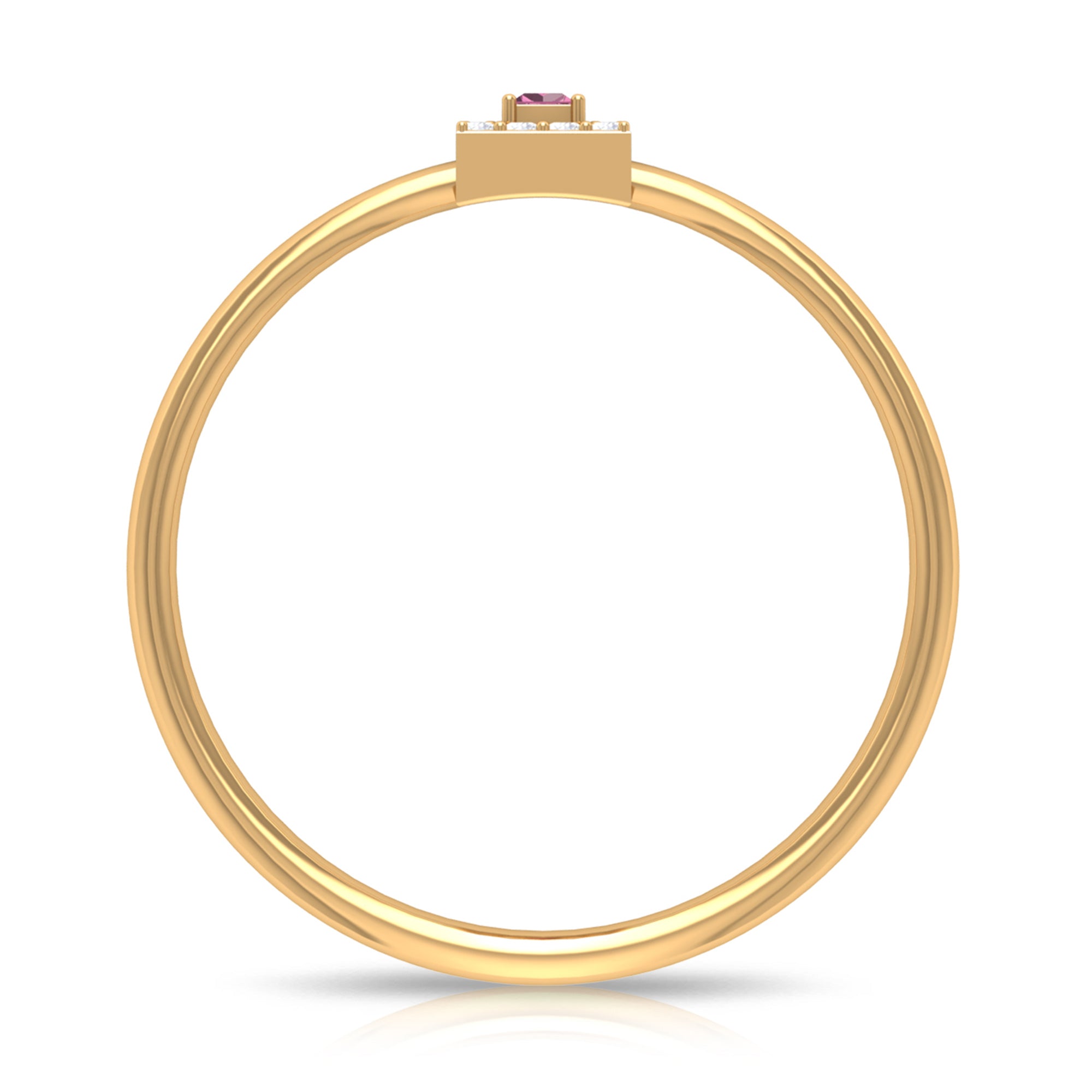 Rosec Jewels-Natural Pink Tourmaline Dainty Promise Ring with Diamond Accent