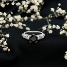 Rosec Jewels-Nature Inspired 2 Carat Lab Grown Black and White Diamond Engagement Ring