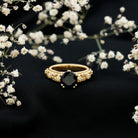 Rosec Jewels-Nature Inspired 2 Carat Lab Grown Black and White Diamond Engagement Ring