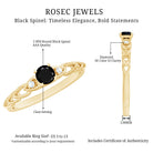 Natural Black Spinel Diamond Promise Ring with Certificate AAA - Rosec Jewels