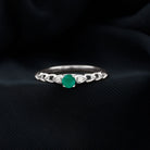 Rosec Jewels-Genuine Emerald and Diamond Designer Promise Ring