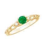 Rosec Jewels-Genuine Emerald and Diamond Designer Promise Ring