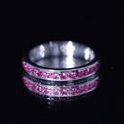 Channel Set Round Lab Created Ruby Eternity Band Ring for Women AAAA - Rosec Jewels