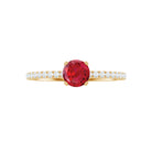 Rosec Jewels-Lab Created Ruby Engagement Ring with Diamond Side Stones