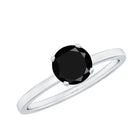 Natural 2 Carat Black Onyx Engagement Ring For Women AAA - Rosec Jewels