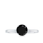 Natural 2 Carat Black Onyx Engagement Ring For Women AAA - Rosec Jewels