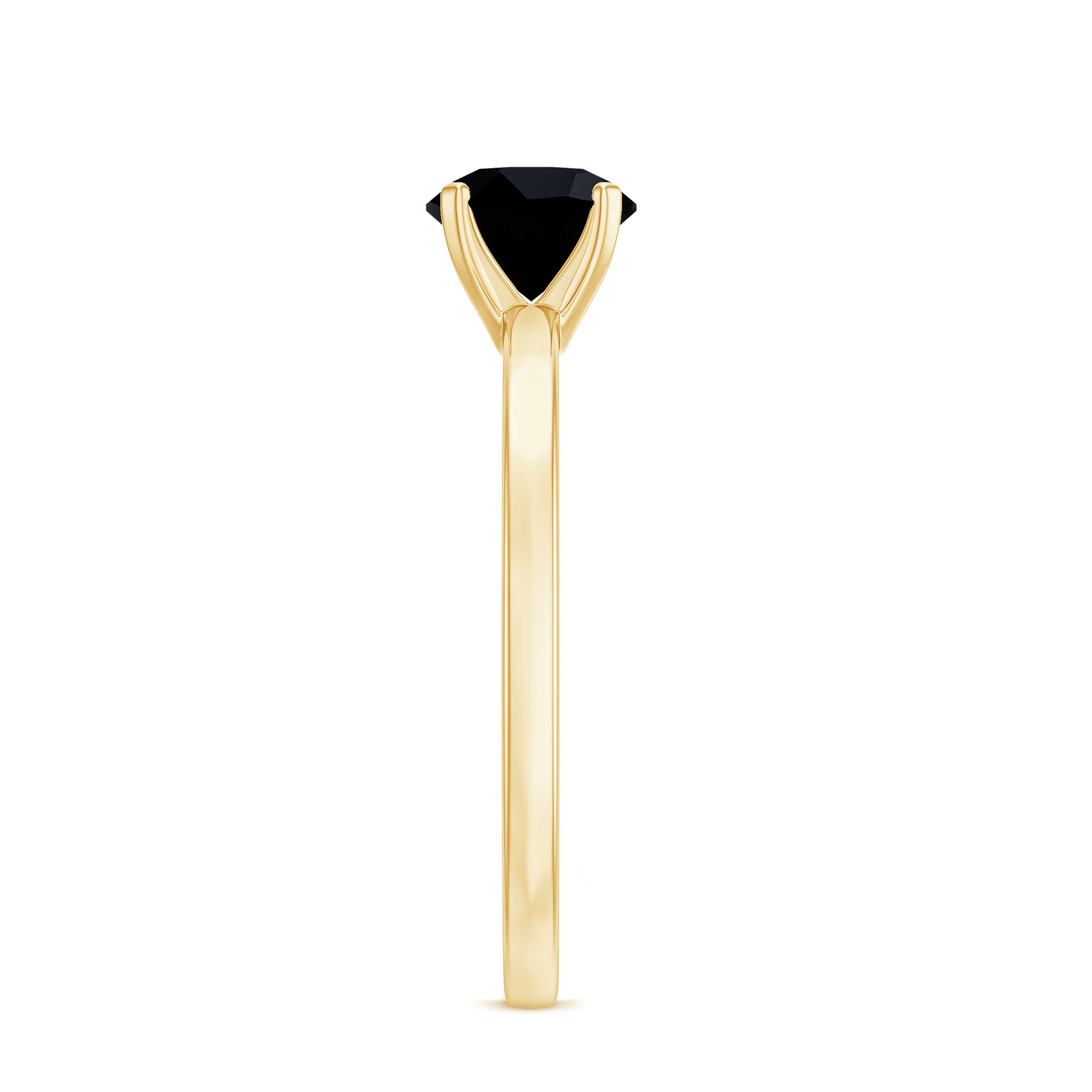 Natural 2 Carat Black Onyx Engagement Ring For Women AAA - Rosec Jewels