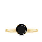 Natural 2 Carat Black Onyx Engagement Ring For Women AAA - Rosec Jewels