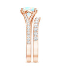 Natural Ethiopian Opal Split Shank Engagement Ring with Wedding Band AAA - Rosec Jewels