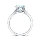 Natural Ethiopian Opal Split Shank Engagement Ring with Wedding Band AAA - Rosec Jewels