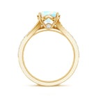 Natural Ethiopian Opal Split Shank Engagement Ring with Wedding Band AAA - Rosec Jewels