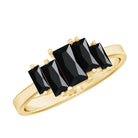 Baguette Cut Black Onyx 5 Stone Anniversary Ring AAA - Rosec Jewels
