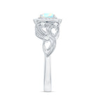 Certified Real Ethiopian Opal Retro Engagement Ring with Diamond AAA - Rosec Jewels