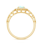 Certified Real Ethiopian Opal Retro Engagement Ring with Diamond AAA - Rosec Jewels