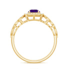 Rosec Jewels-Vintage Inspired Real Amethyst Engagement Ring with Diamond