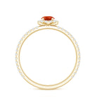 Rosec Jewels-Round Fire Opal Minimal Engagement Ring with Diamond