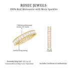 Moissanite Band Ring with Milgrain Detailing D-VS1 - Rosec Jewels