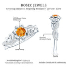 Rosec Jewels-Nature Inspired Citrine Flower Engagement Ring with Diamond
