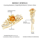 Rosec Jewels-Nature Inspired Citrine Flower Engagement Ring with Diamond