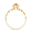 Rosec Jewels-Nature Inspired Citrine Flower Engagement Ring with Diamond