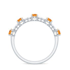Rosec Jewels-Natural Citrine Diamond Half Eternity Ring for Anniversary