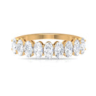 2.50 CT Oval Moissanite Half Eternity Band Ring in Gold Moissanite - ( D-VS1 ) - Color and Clarity - Rosec Jewels