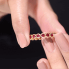 Bezel Set Round Shape Lab Created Ruby Eternity Ring AAAA - Rosec Jewels