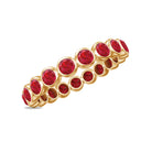 Bezel Set Round Shape Lab Created Ruby Eternity Ring AAAA - Rosec Jewels