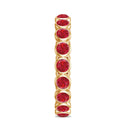 Bezel Set Round Shape Lab Created Ruby Eternity Ring AAAA - Rosec Jewels