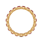 Bezel Set Round Shape Lab Created Ruby Eternity Ring AAAA - Rosec Jewels