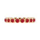 Bezel Set Round Shape Lab Created Ruby Eternity Ring AAAA - Rosec Jewels