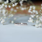 Certified Pave Moissanite Stackable Eternity Band in Silver D-VS1 92.5 Sterling Silver - Rosec Jewels