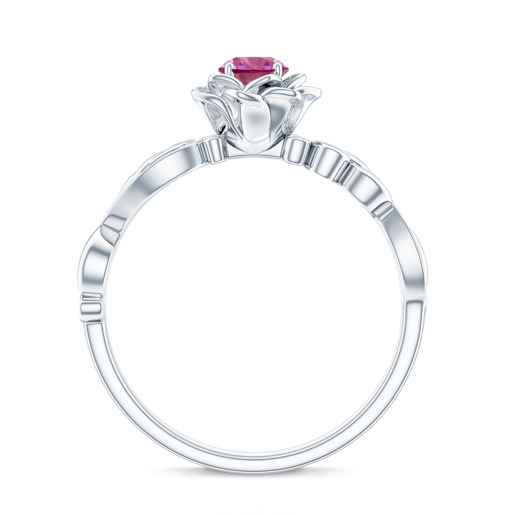 Rosec Jewels-Nature Inspired Pink Tourmaline and Diamond Engagement Ring