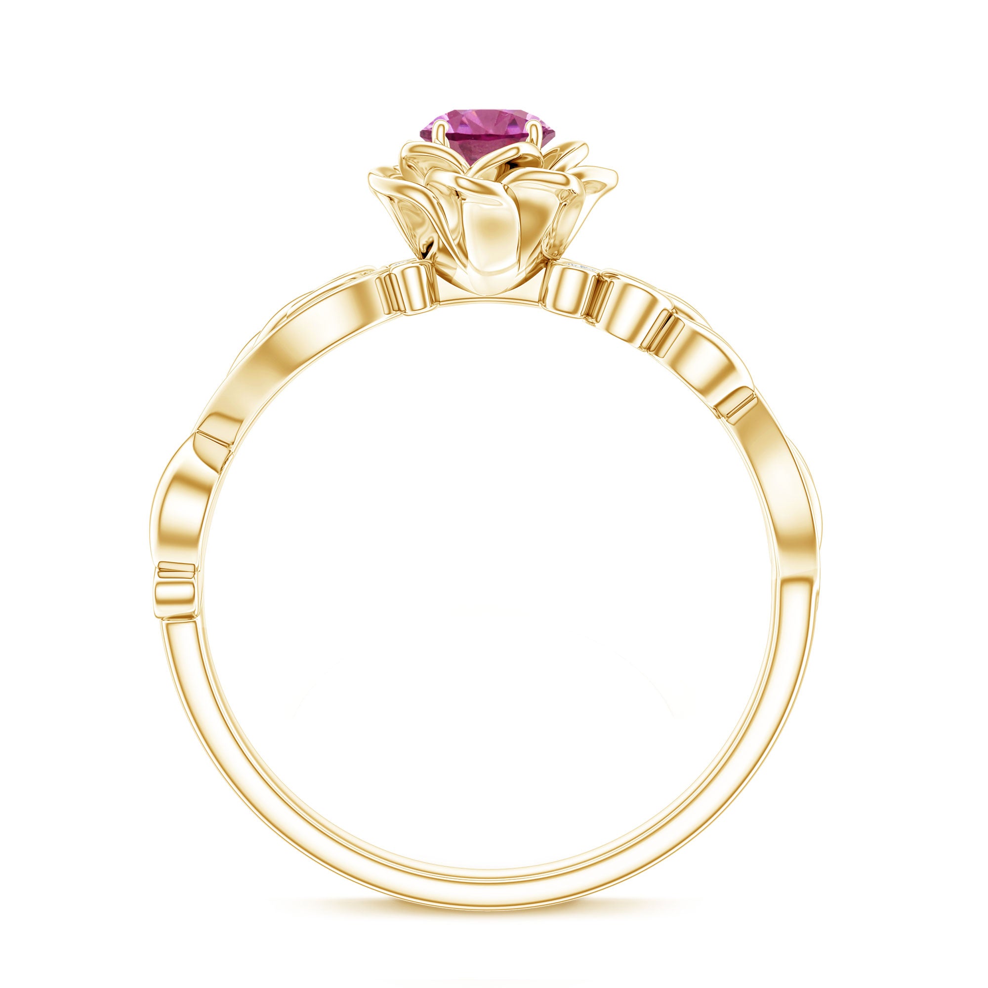 Rosec Jewels-Nature Inspired Pink Tourmaline and Diamond Engagement Ring