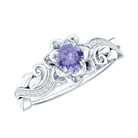 Nature Inspired Tanzanite Engagement Ring with Diamond AAA - Rosec Jewels