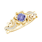 Nature Inspired Tanzanite Engagement Ring with Diamond AAA - Rosec Jewels