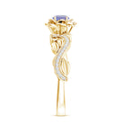 Nature Inspired Tanzanite Engagement Ring with Diamond AAA - Rosec Jewels