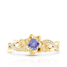 Nature Inspired Tanzanite Engagement Ring with Diamond AAA - Rosec Jewels