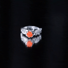 Rosec Jewels-Nature Inspired Fire Opal and Diamond Engagement Ring with Certificate