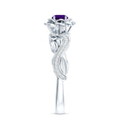 Rosec Jewels-1/2 CT Floral Inspired Amethyst and Diamond Engagement Ring