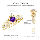 Rosec Jewels-1/2 CT Floral Inspired Amethyst and Diamond Engagement Ring