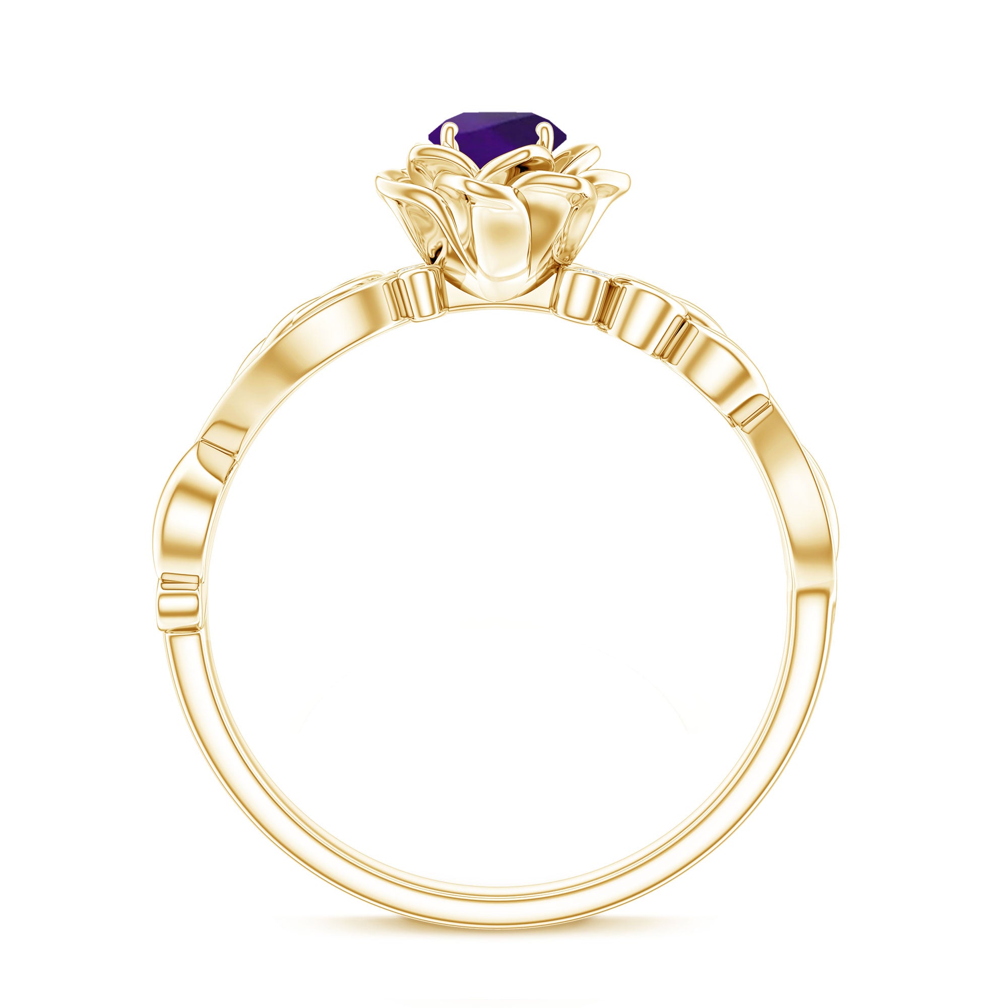 Rosec Jewels-1/2 CT Floral Inspired Amethyst and Diamond Engagement Ring